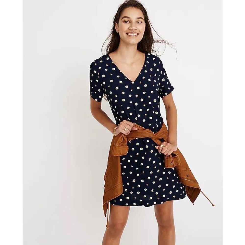 Madewell Button-Back Easy‎ Dress in Daisy Dots Size XXS
